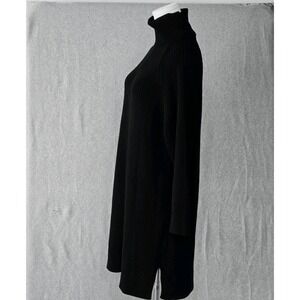 Emerson Fry Sweater Dress Womens Small Black Ribbed Knit Turtleneck‎ Stretch